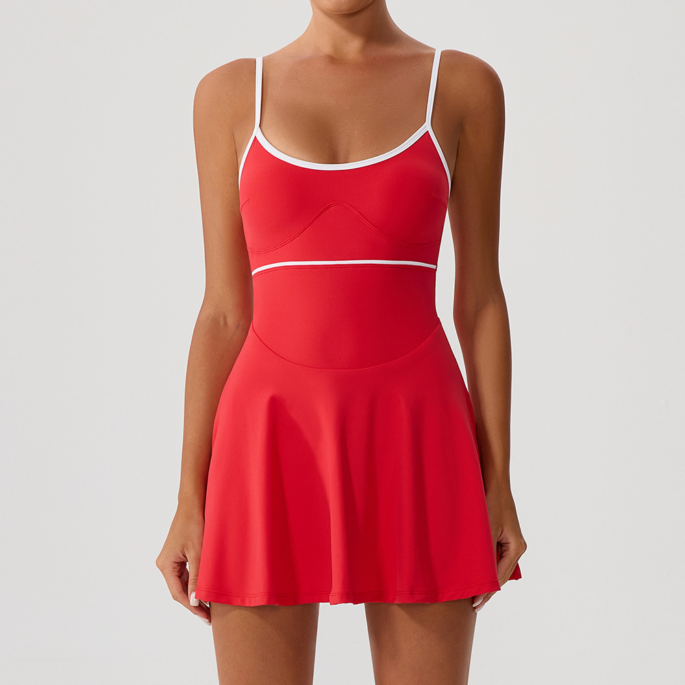 Yoga Fitness Dress - فستان تنس للنساء مع جيوب، تنانير