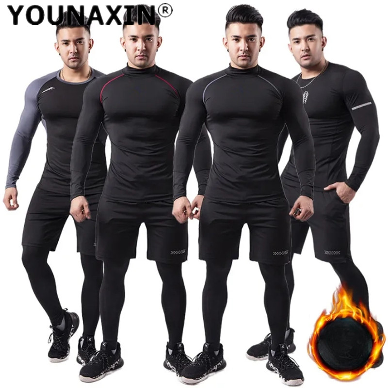 Yoga Fitness Set - 3 قطع الرجال أفخم الدافئة الرياضة
