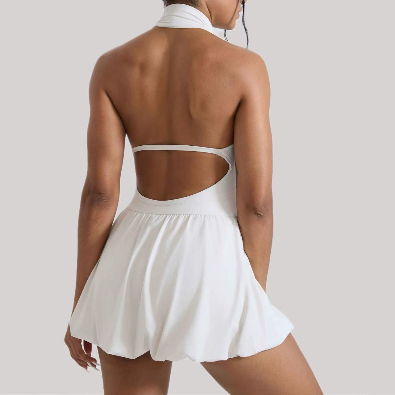Yoga Fitness Dress - فستان Ningyu برقبة عالية لتنس الجولف،