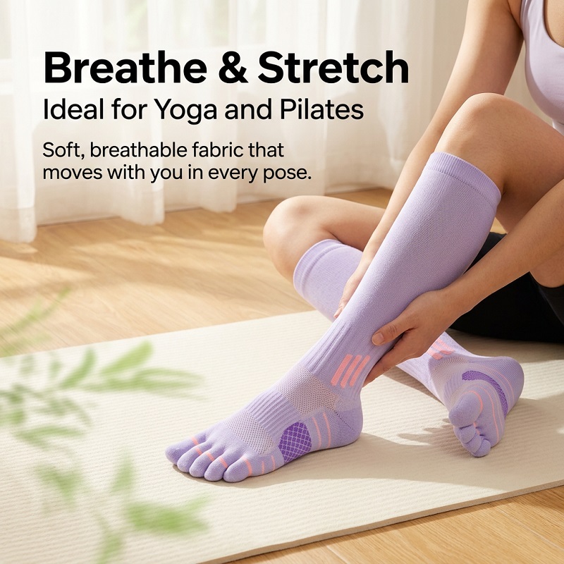 1/6 أزواج من الجوارب الطويلة ا - مراجعة Fitness Of Yoga وسعره