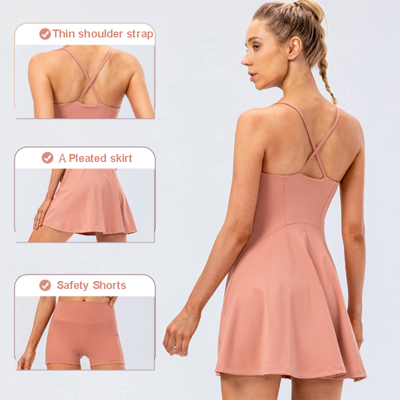 النساء تنس اليوغا تنورة عالية  - مراجعة Yoga Fitness Dress وسعره