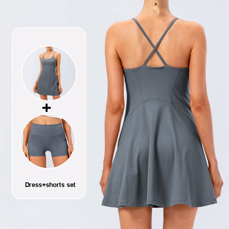 النساء تنس اليوغا تنورة عالية  - مراجعة Yoga Fitness Dress وسعره