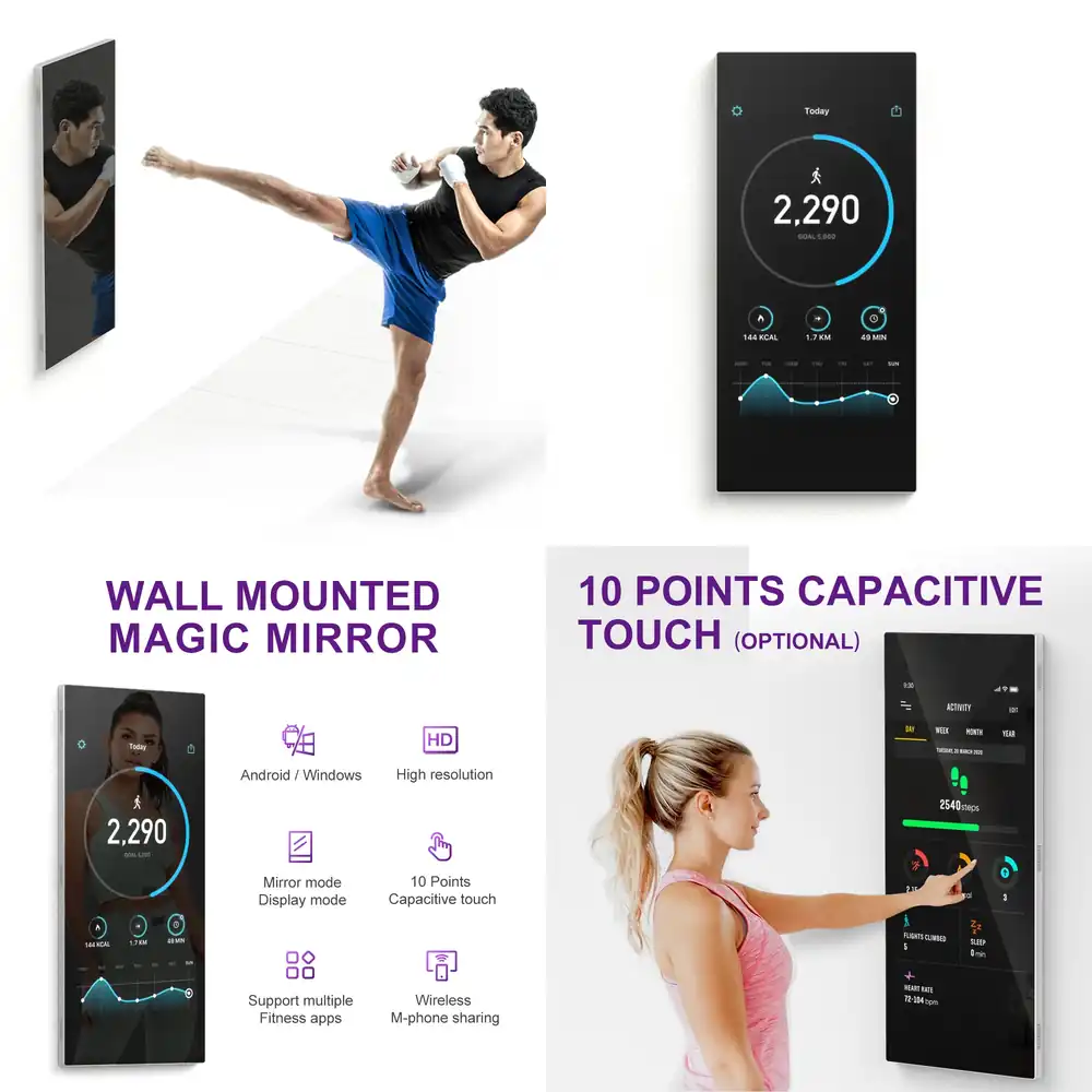 مرآة تفاعلية مثبتة على الحائط  - مراجعة Yoga Fitness App وسعره