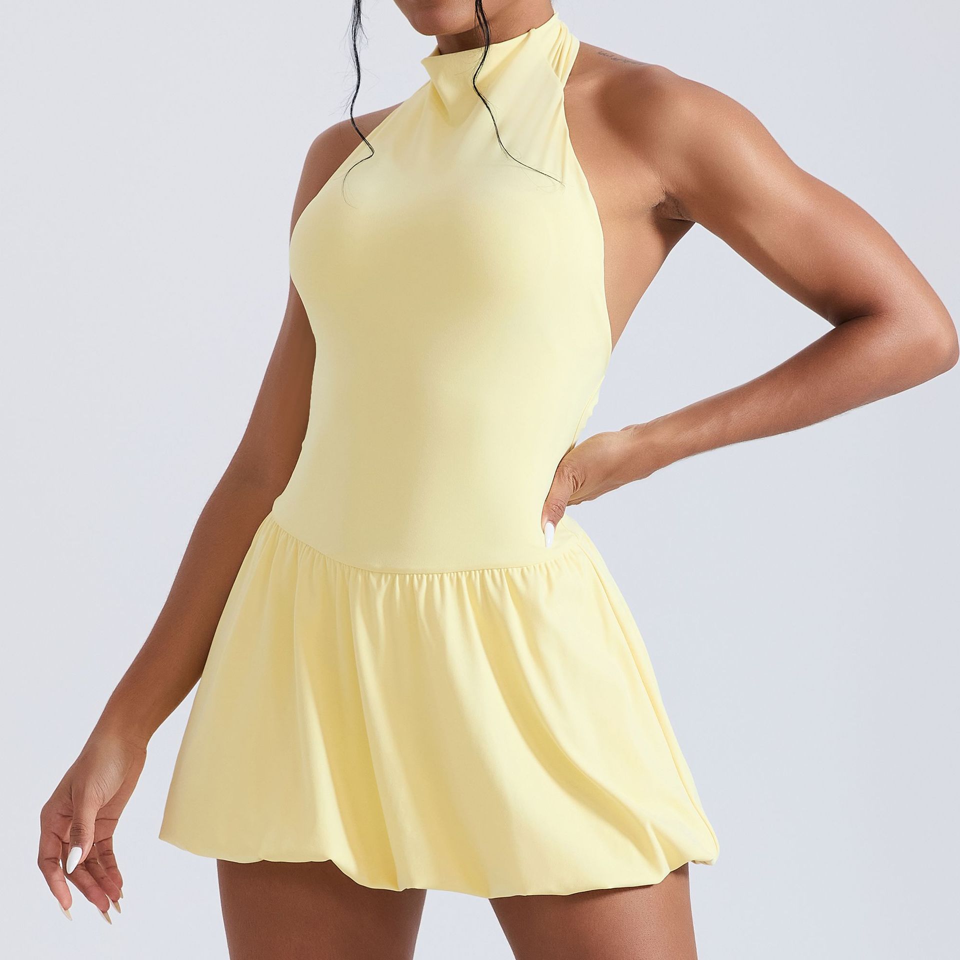 فستان Ningyu برقبة عالية لتنس  - مراجعة Yoga Fitness Dress وسعره