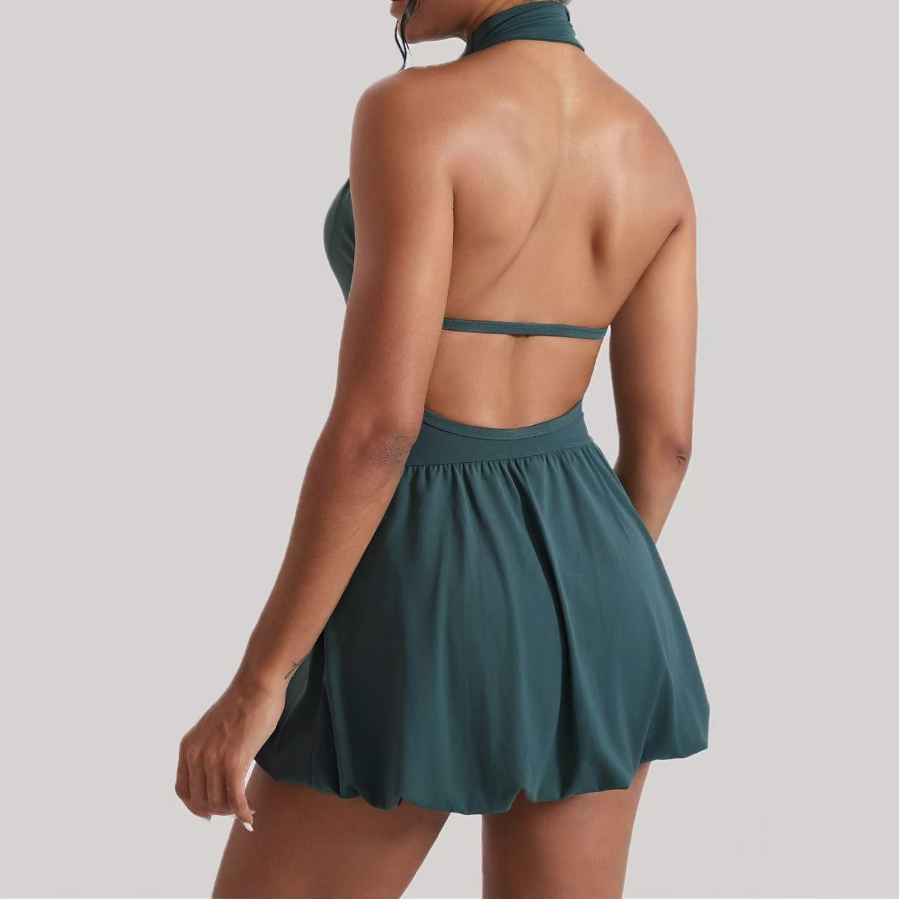 فستان Ningyu برقبة عالية لتنس  - مراجعة Yoga Fitness Dress وسعره