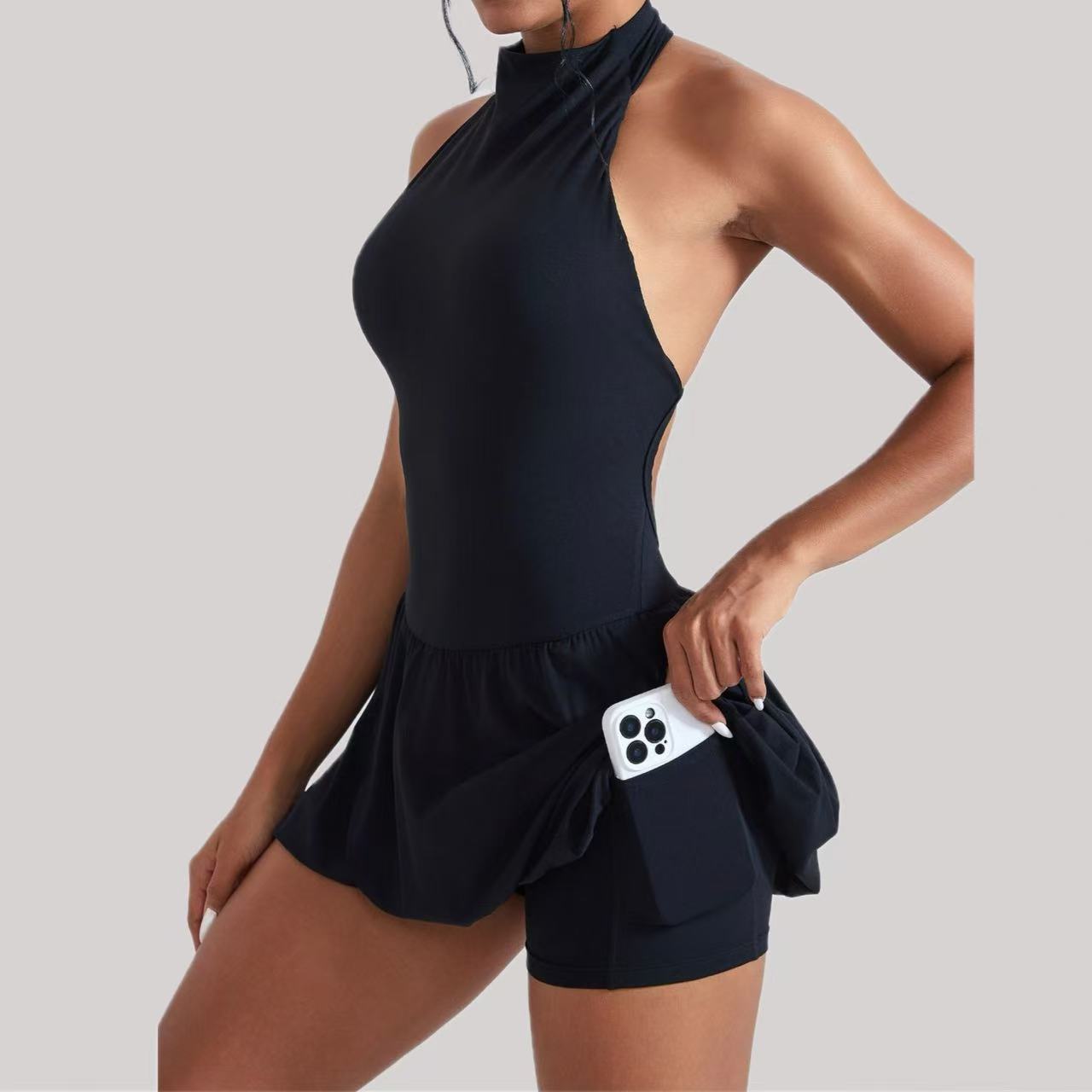 فستان Ningyu برقبة عالية لتنس  - مراجعة Yoga Fitness Dress وسعره